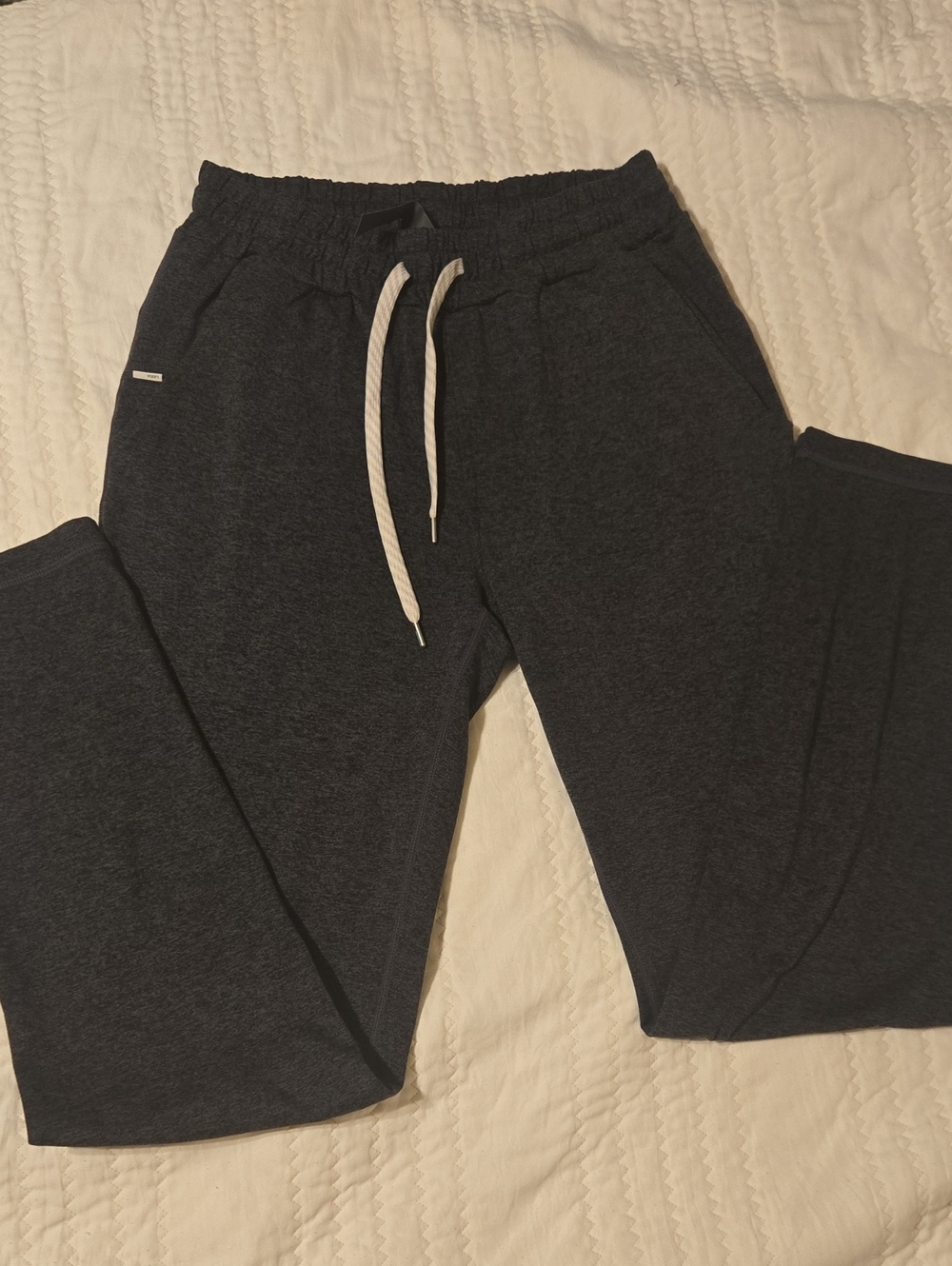 Vuori Men's Charcoal Drawstring Joggers with White Cord